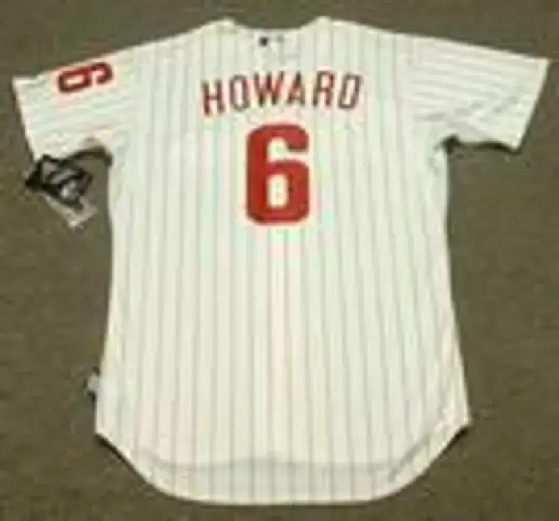 RYAN HOWARD Philadelphia Phillies 2010 Majestic “Cool Base” Authentic Home Baseball Jersey 
