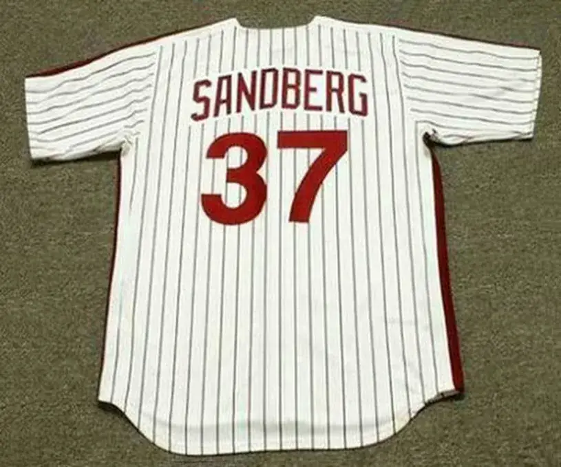RYNE SANDBERG Philadelphia Phillies 1981 Cooperstown Throwback Home Baseball Jersey 
