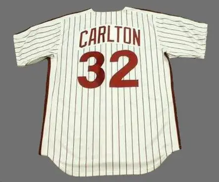 STEVE CARLTON Philadelphia Phillies 1980 Home Majestic Throwback Baseball Jersey 