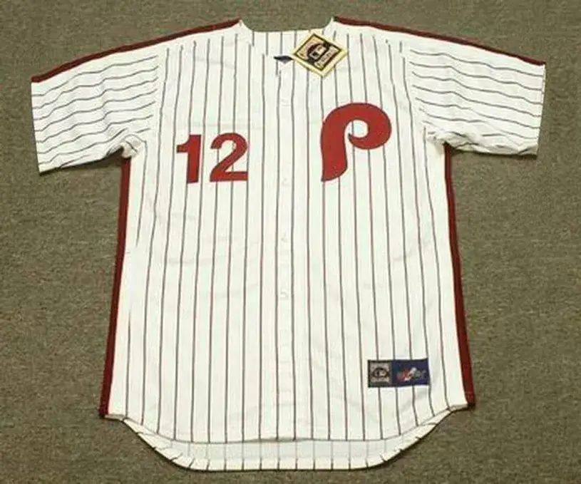TONY TAYLOR Philadelphia Phillies 1975 Majestic Cooperstown Throwback Home Baseball Jersey