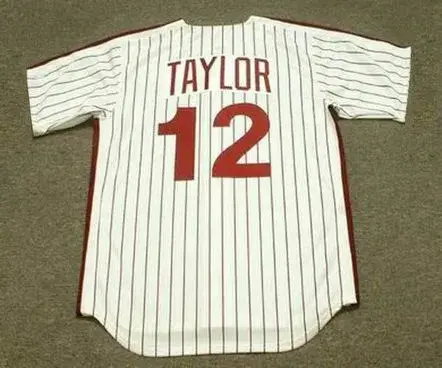TONY TAYLOR Philadelphia Phillies 1975 Majestic Cooperstown Throwback Home Baseball Jersey 