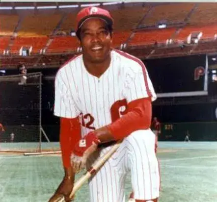 TONY TAYLOR Philadelphia Phillies 1975 Majestic Cooperstown Throwback Home Baseball Jersey 