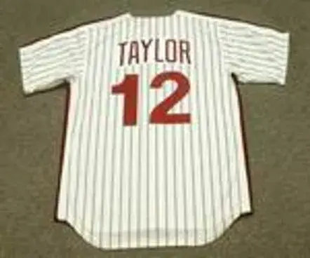TONY TAYLOR Philadelphia Phillies 1975 Majestic Cooperstown Throwback Home Baseball Jersey 