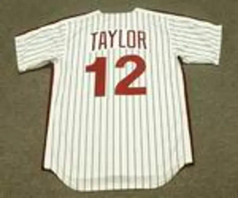 TONY TAYLOR Philadelphia Phillies 1975 Majestic Cooperstown Throwback Home Baseball Jersey 