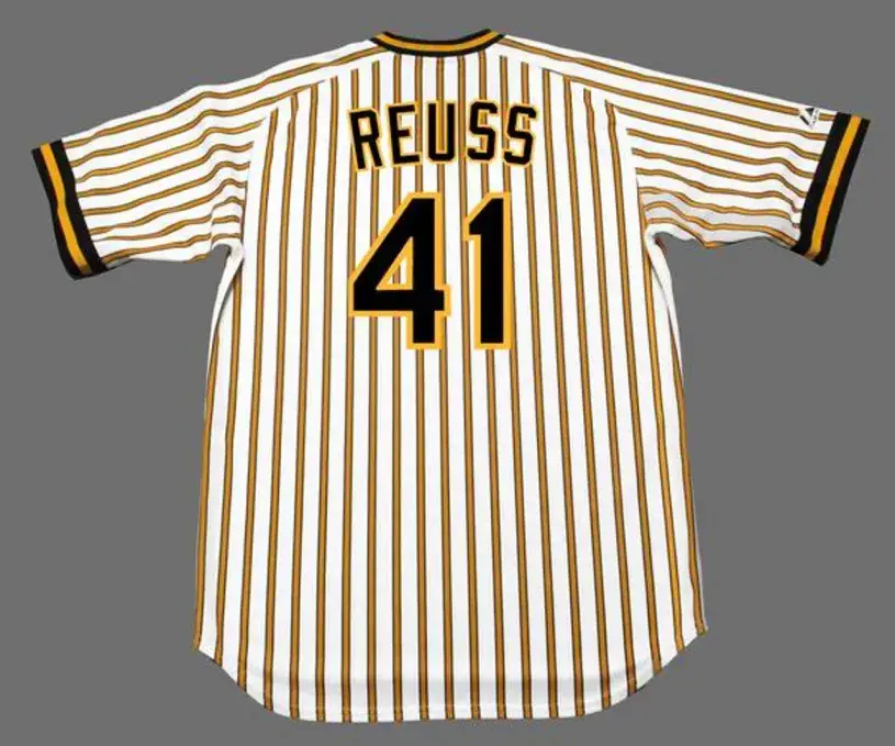 JERRY REUSS Pittsburgh Pirates 1977 Majestic Cooperstown Home Baseball Jersey 