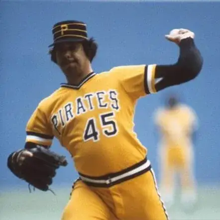 JOHN CANDELARIA Pittsburgh Pirates 1979 Majestic Cooperstown Home Baseball Jersey 