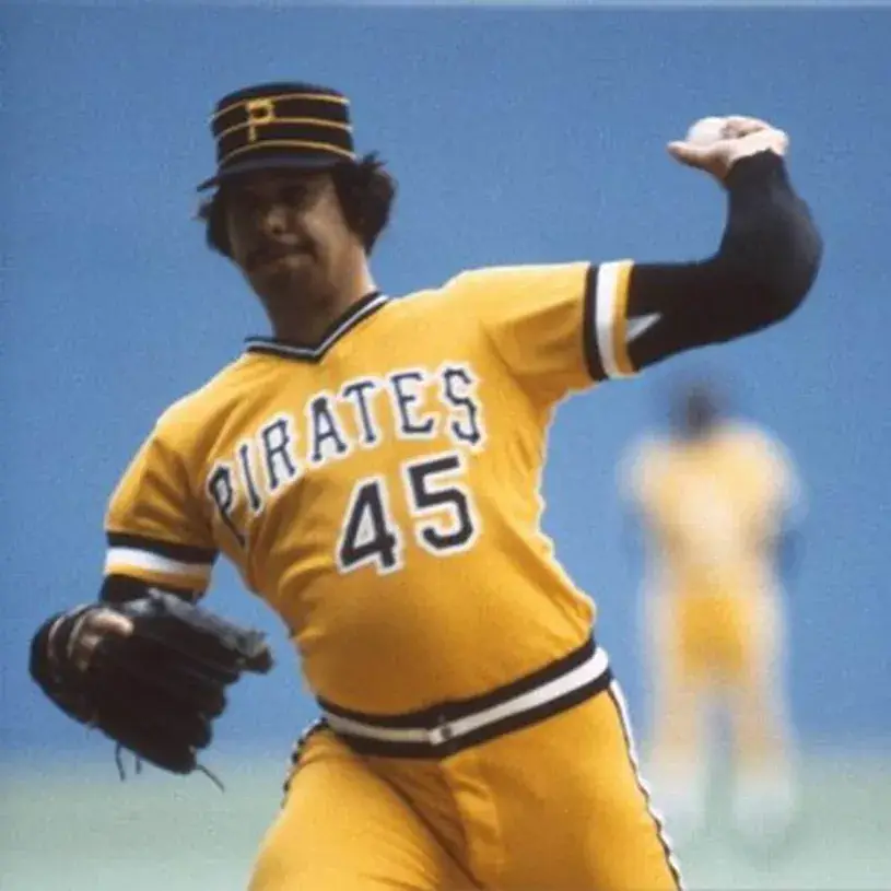 JOHN CANDELARIA Pittsburgh Pirates 1979 Majestic Cooperstown Home Baseball Jersey 