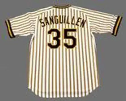 MANNY SANGUILLEN Pittsburgh Pirates 1978 Majestic Cooperstown Home Baseball Jersey 