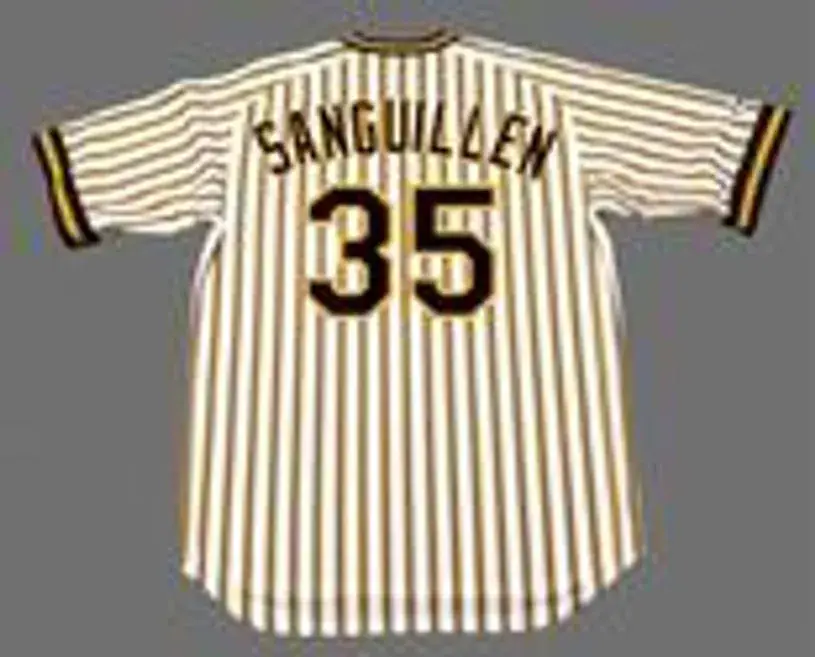 MANNY SANGUILLEN Pittsburgh Pirates 1978 Majestic Cooperstown Home Baseball Jersey 