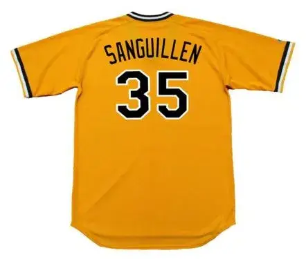 MANNY SANGUILLEN Pittsburgh Pirates 1979 Majestic Cooperstown Home Baseball Jersey 