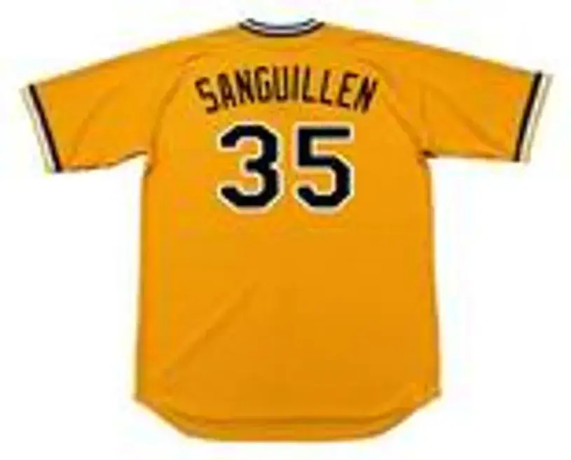 MANNY SANGUILLEN Pittsburgh Pirates 1979 Majestic Cooperstown Home Baseball Jersey 