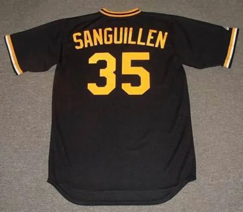 MANNY SANGUILLEN Pittsburgh Pirates 1979 Majestic Cooperstown Throwback Baseball Jersey 