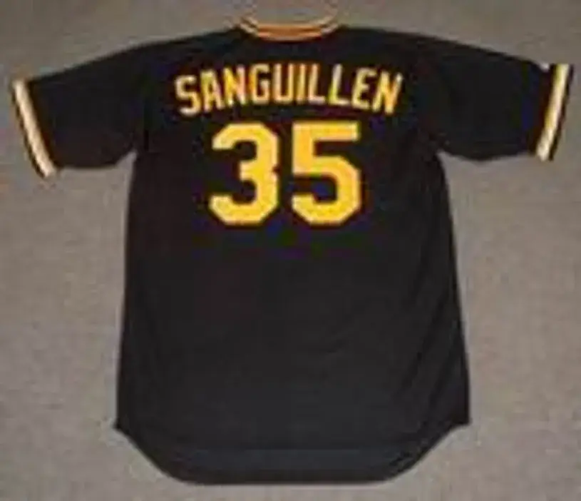 MANNY SANGUILLEN Pittsburgh Pirates 1979 Majestic Cooperstown Throwback Baseball Jersey 
