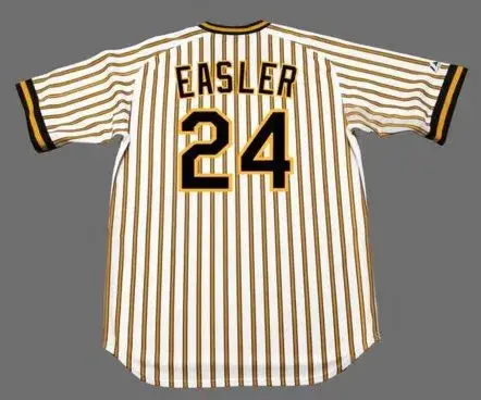 MIKE EASLER Pittsburgh Pirates 1977 Majestic Cooperstown Home Baseball Jersey 