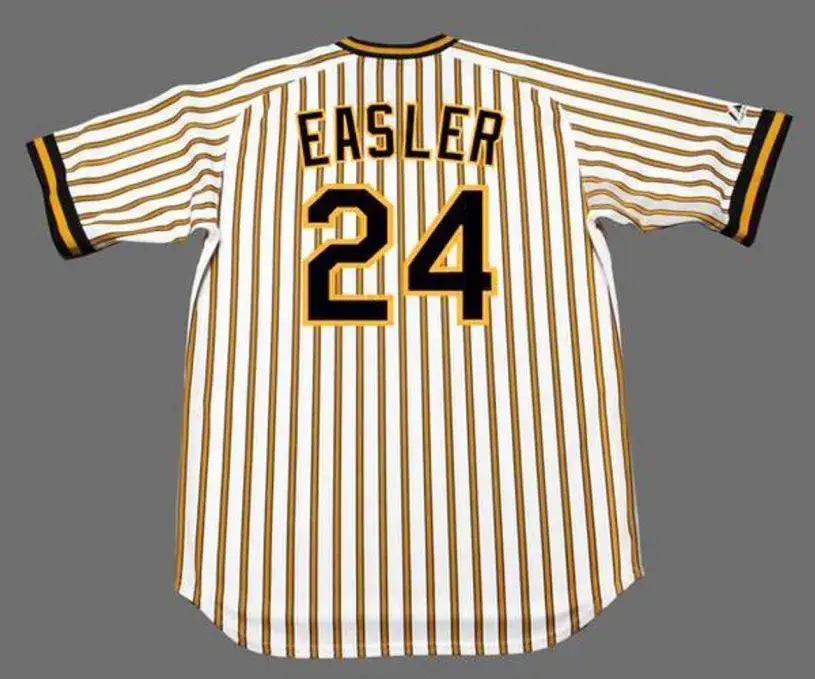 MIKE EASLER Pittsburgh Pirates 1977 Majestic Cooperstown Home Baseball Jersey 