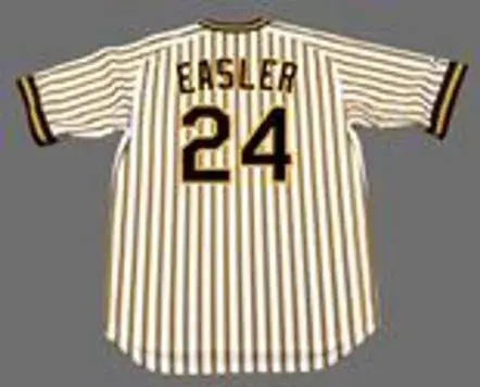 MIKE EASLER Pittsburgh Pirates 1977 Majestic Cooperstown Home Baseball Jersey 