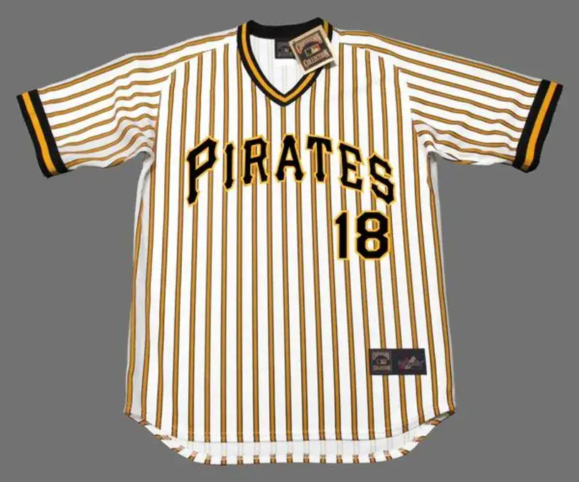 OMAR MORENO Pittsburgh Pirates 1978 Majestic Cooperstown Home Baseball Jersey