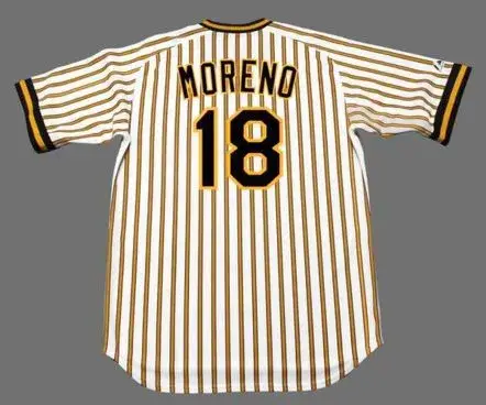 OMAR MORENO Pittsburgh Pirates 1978 Majestic Cooperstown Home Baseball Jersey 