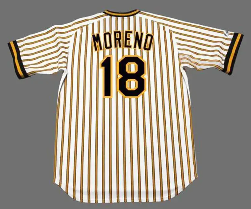 OMAR MORENO Pittsburgh Pirates 1978 Majestic Cooperstown Home Baseball Jersey 