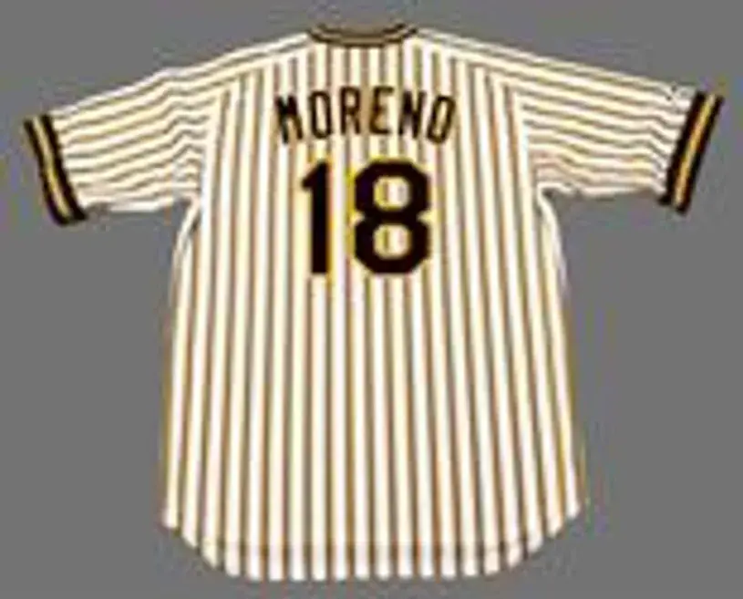 OMAR MORENO Pittsburgh Pirates 1978 Majestic Cooperstown Home Baseball Jersey 