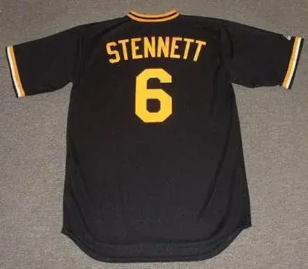 RENNIE STENNETT Pittsburgh Pirates 1977 Majestic Cooperstown Throwback Baseball Jersey 