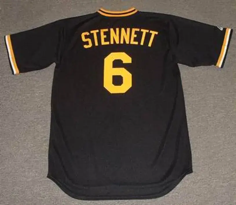 RENNIE STENNETT Pittsburgh Pirates 1977 Majestic Cooperstown Throwback Baseball Jersey 