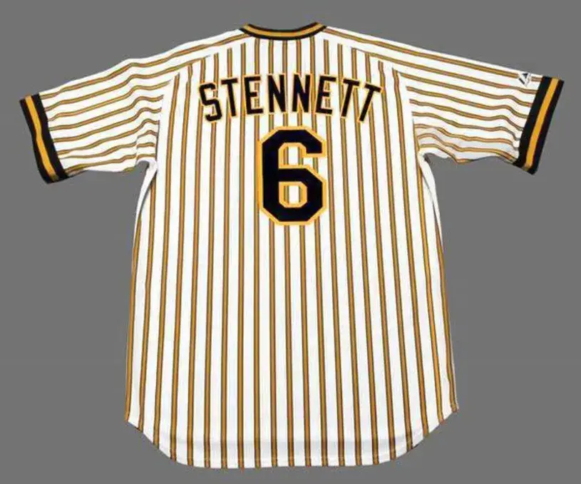 RENNIE STENNETT Pittsburgh Pirates 1978 Majestic Cooperstown Home Baseball Jersey 