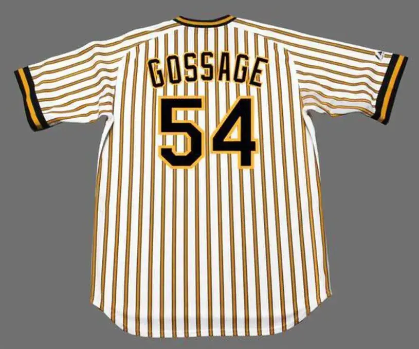 RICH GOSSAGE Pittsburgh Pirates 1977 Majestic Cooperstown Home Baseball Jersey 