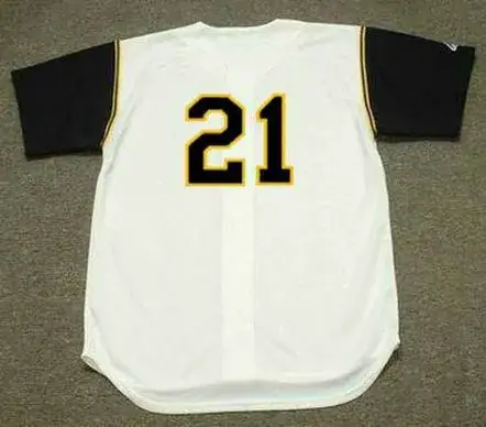 ROBERTO CLEMENTE Pittsburgh Pirates 1966 Home Majestic Baseball Throwback Jersey