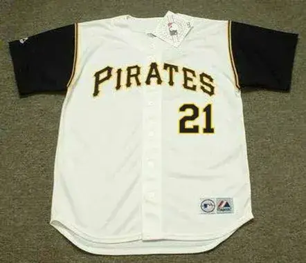 ROBERTO CLEMENTE Pittsburgh Pirates 1966 Home Majestic Baseball Throwback Jersey 