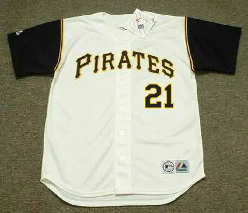 ROBERTO CLEMENTE Pittsburgh Pirates 1966 Home Majestic Baseball Throwback Jersey 