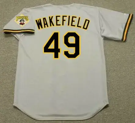 TIM WAKEFIELD Pittsburgh Pirates 1992 Majestic Throwback Away Baseball Jersey 