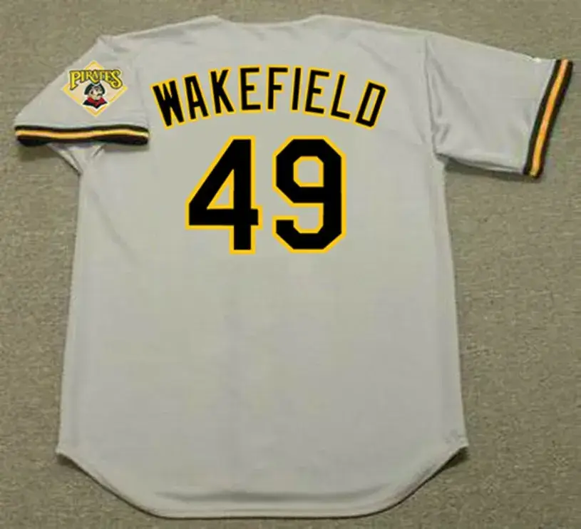 TIM WAKEFIELD Pittsburgh Pirates 1992 Majestic Throwback Away Baseball Jersey 