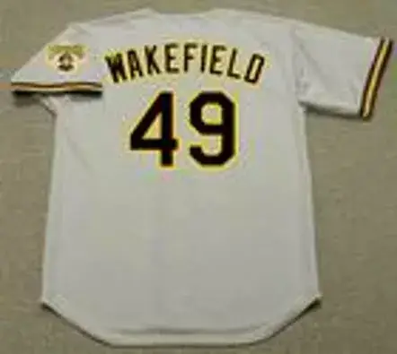 TIM WAKEFIELD Pittsburgh Pirates 1992 Majestic Throwback Away Baseball Jersey 