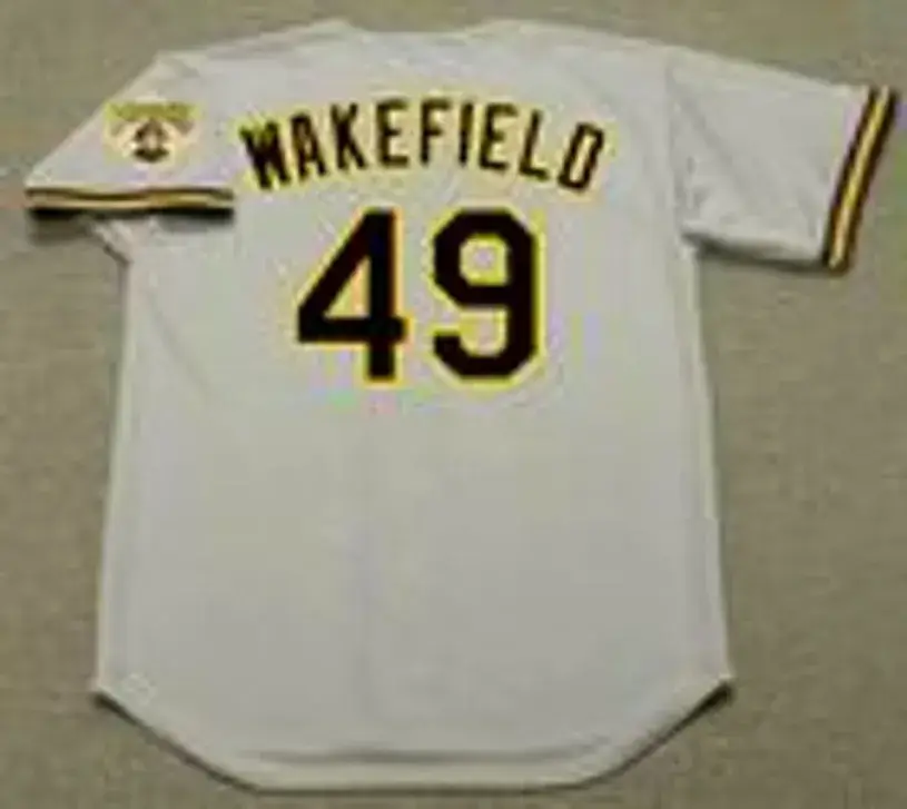 TIM WAKEFIELD Pittsburgh Pirates 1992 Majestic Throwback Away Baseball Jersey 