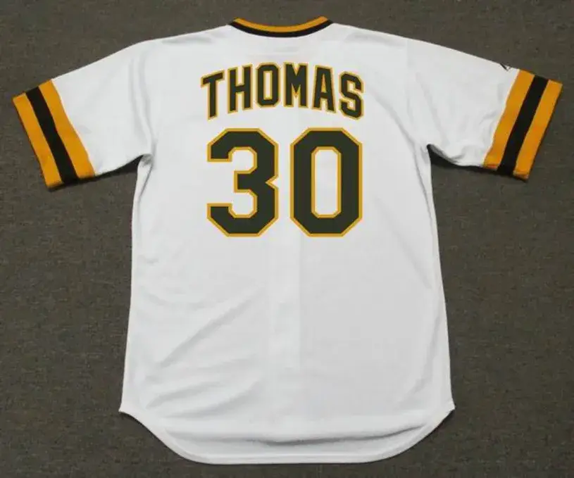 DERREL THOMAS San Diego Padres 1974 Majestic Cooperstown Home Baseball Jersey 
