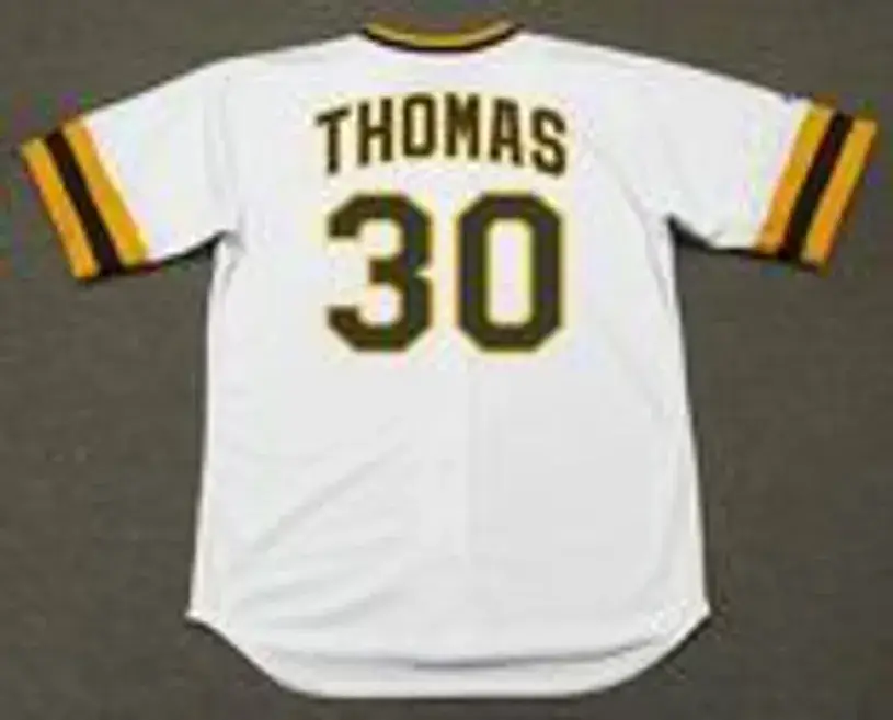 DERREL THOMAS San Diego Padres 1974 Majestic Cooperstown Home Baseball Jersey 
