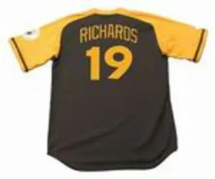 GENE RICHARDS San Diego Padres 1978 Majestic Cooperstown Away Baseball Jersey 