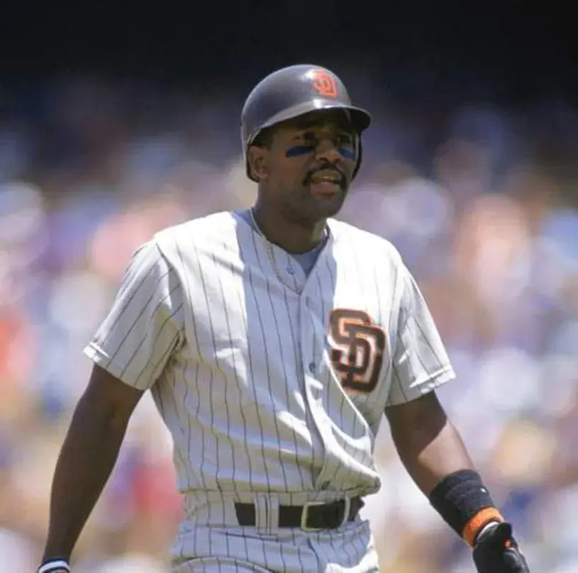 JOE CARTER San Diego Padres 1990 Away Majestic Throwback Baseball Jersey 