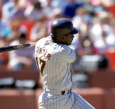JOE CARTER San Diego Padres 1990 Away Majestic Throwback Baseball Jersey 