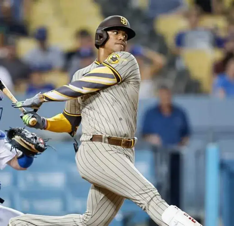 JUAN SOTO San Diego Padres 1980’s Away Majestic Throwback Baseball Jersey 