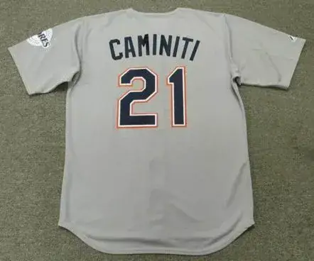 KEN CAMINITI San Diego Padres 1996 Away Majestic Baseball Throwback Jersey 