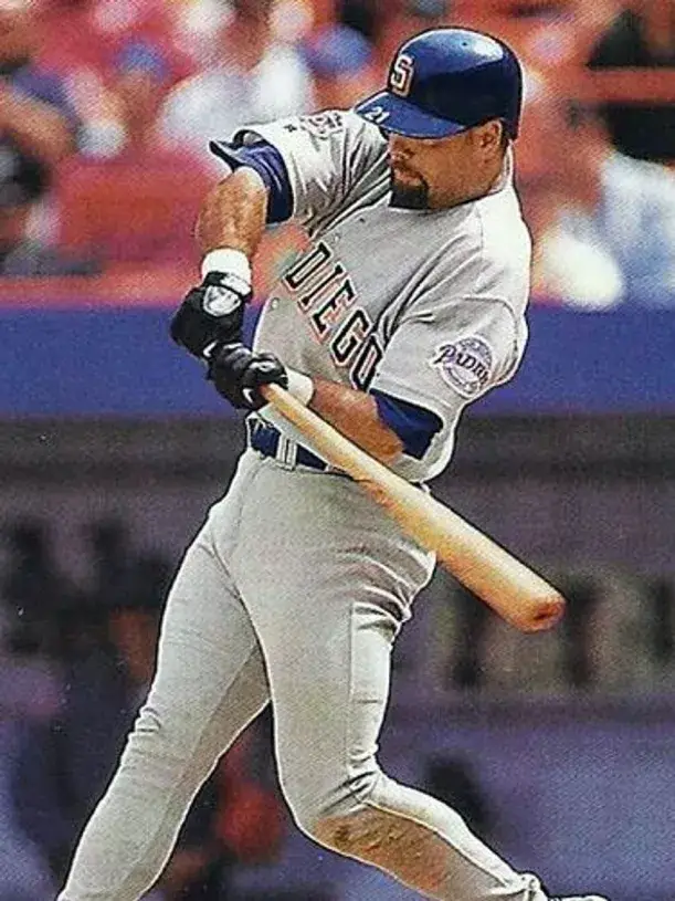 KEN CAMINITI San Diego Padres 1996 Away Majestic Baseball Throwback Jersey 