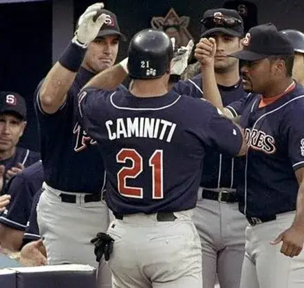 KEN CAMINITI San Diego Padres 1997 Alternate Majestic Baseball Throwback Jersey 