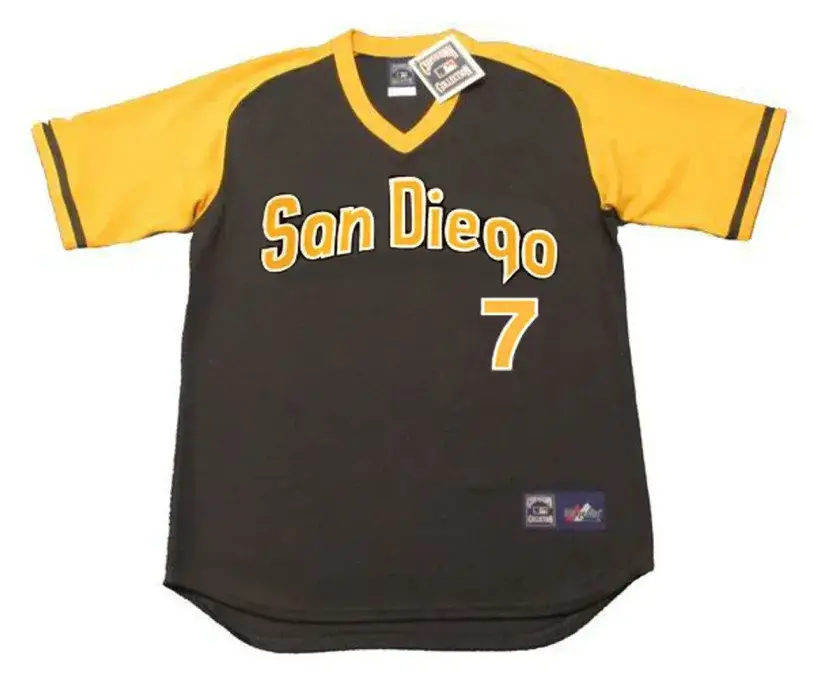 KURT BEVACQUA San Diego Padres 1979 Away Majestic Baseball Throwback Jersey 