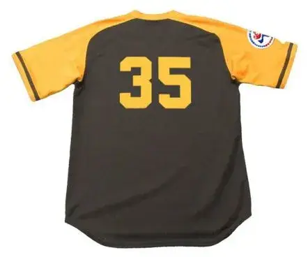 RANDY JONES San Diego Padres 1976 Away Majestic Baseball Throwback Jersey 
