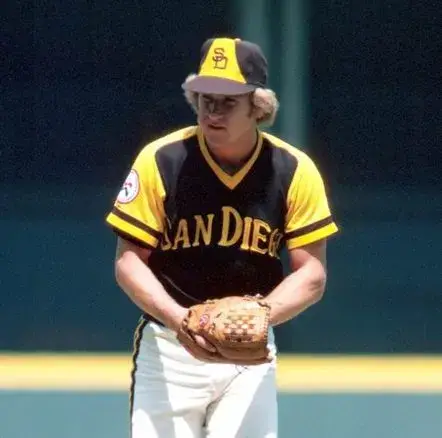 RANDY JONES San Diego Padres 1976 Away Majestic Baseball Throwback Jersey 