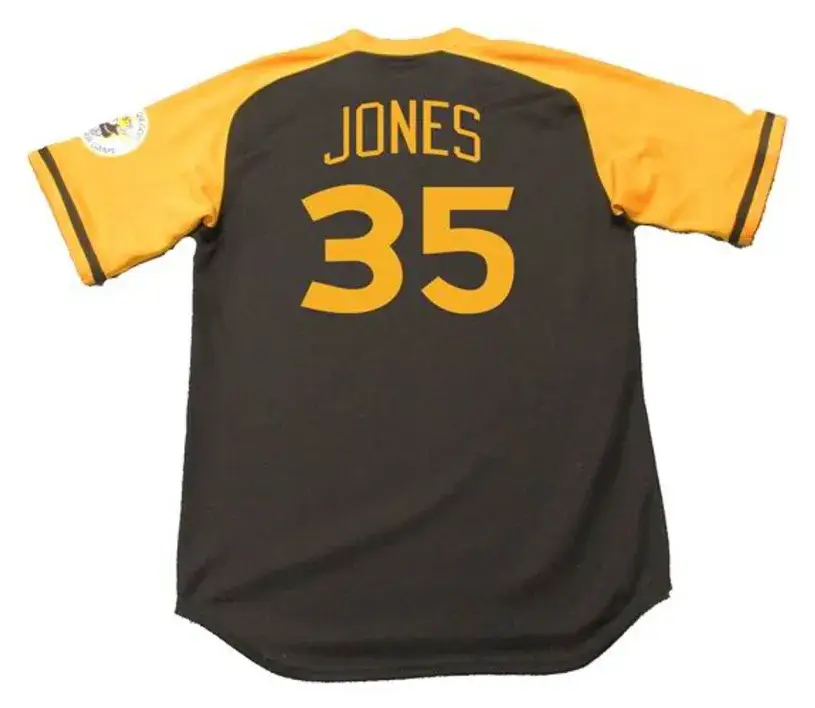 RANDY JONES San Diego Padres 1978 Away Majestic Baseball Throwback Jersey 