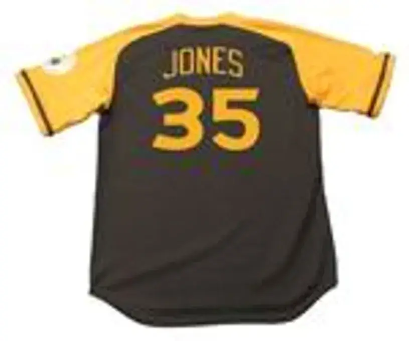 RANDY JONES San Diego Padres 1978 Away Majestic Baseball Throwback Jersey 