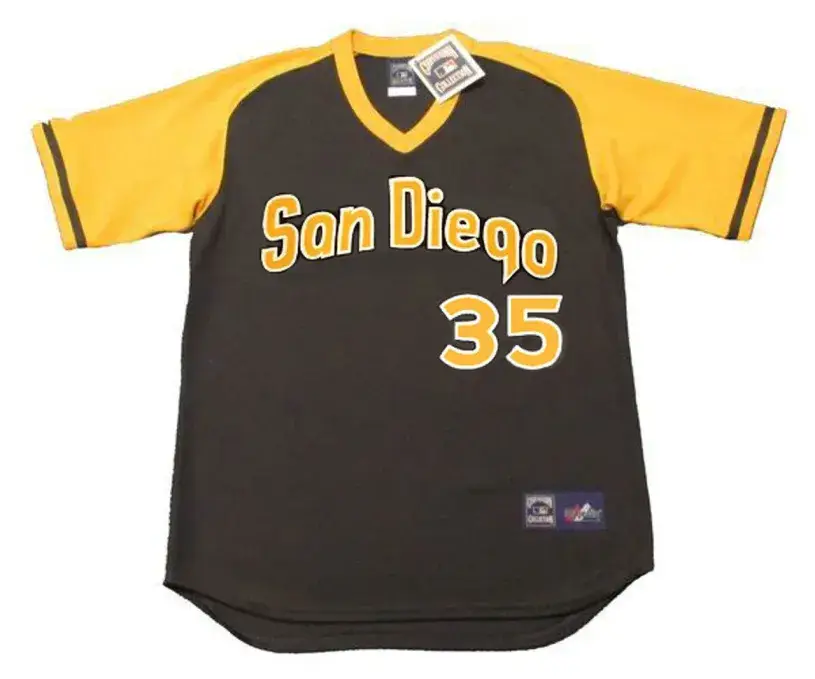 RANDY JONES San Diego Padres 1979 Away Majestic Baseball Throwback Jersey 